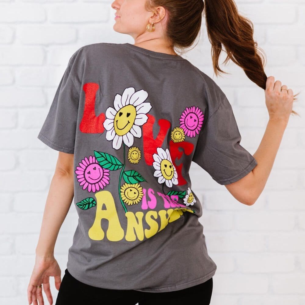 ✨New! ✨ Sweet Claire LOVE IS THE ANSWER Graphic Tee NWT